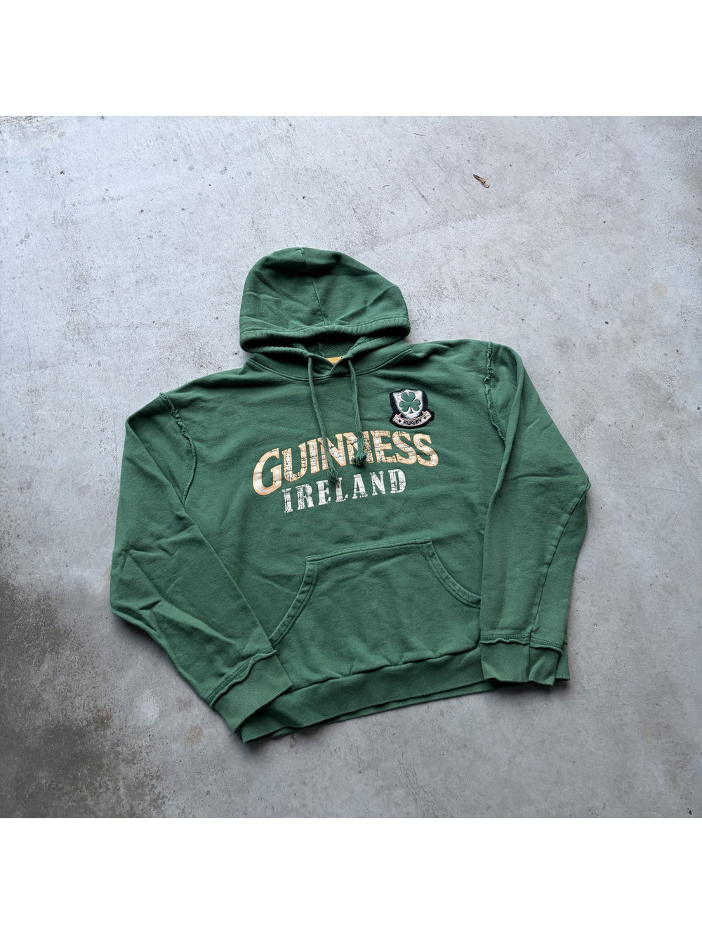 Guinness Ireland Rugby Green Hoodie Sweatshirt Slim Fit Size